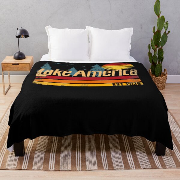 Item preview, Lake America Vintage Sunset Summer Retro Design designed and sold by LouisaOReilly.