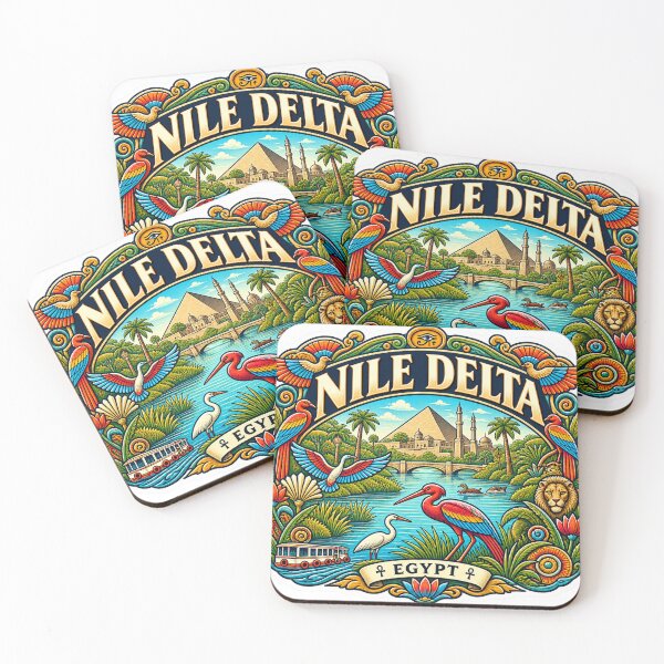 Item preview, Nile Delta Egypt – River Wildlife, Pyramids & Vintage Travel Art designed and sold by ChicClicker.