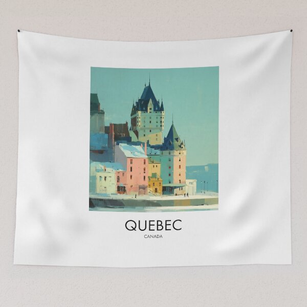 Item preview, Quebec Château Frontenac, Colorful Pastel Decoror designed and sold by MarkedArtPrints.
