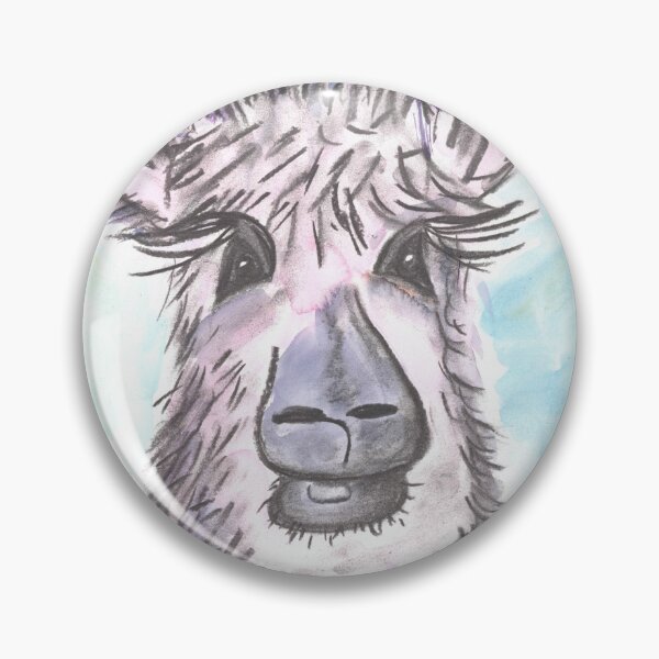 Item preview, Llama, Pink, Charcoal & Watercolour designed and sold by Anke‘s Bazaar.