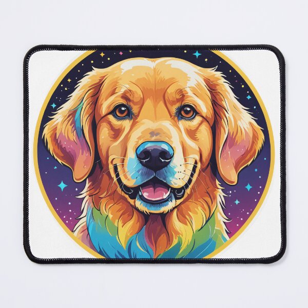 Item preview, Golden Retriever Face Portrait Holographic Rainbow Style – Golden retriever mom gift designed and sold by michallechowicz.