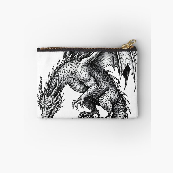 Item preview, Blackwork Dragon – Fierce Winged Serpent Illustration designed and sold by DragonSerpent Ink.