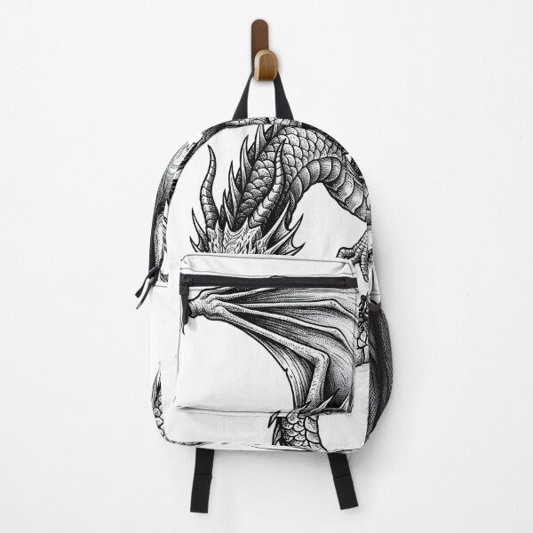 Item preview, Blackwork Dragon – Fierce Winged Serpent Illustration designed and sold by DragonSerpent Ink.