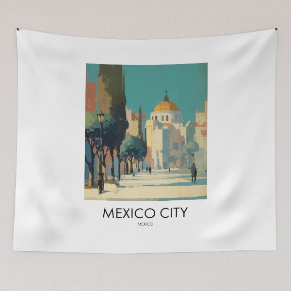 Item preview, Mexico City Street, Colorful Pastel Decor designed and sold by MarkedArtPrints.