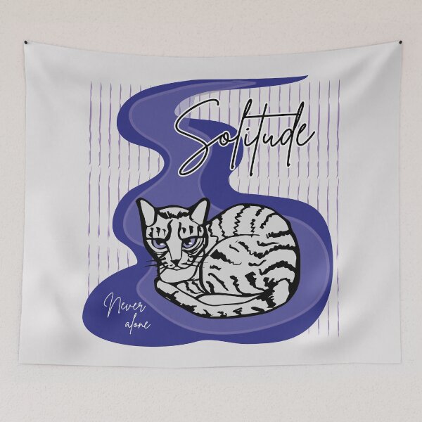 Item preview, Solitude Only pen cat sketch with colors designed and sold by Konopikyu.