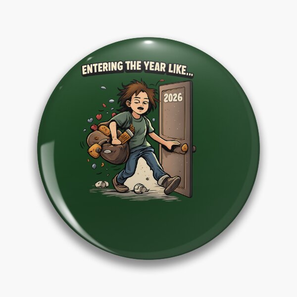 Item preview, Entering The Year Like Funny Relatable New Year Cartoon Design 750 designed and sold by MCCreative22.
