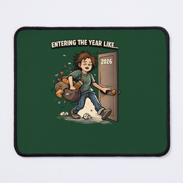 Item preview, Entering The Year Like Funny Relatable New Year Cartoon Design 750 designed and sold by MCCreative22.