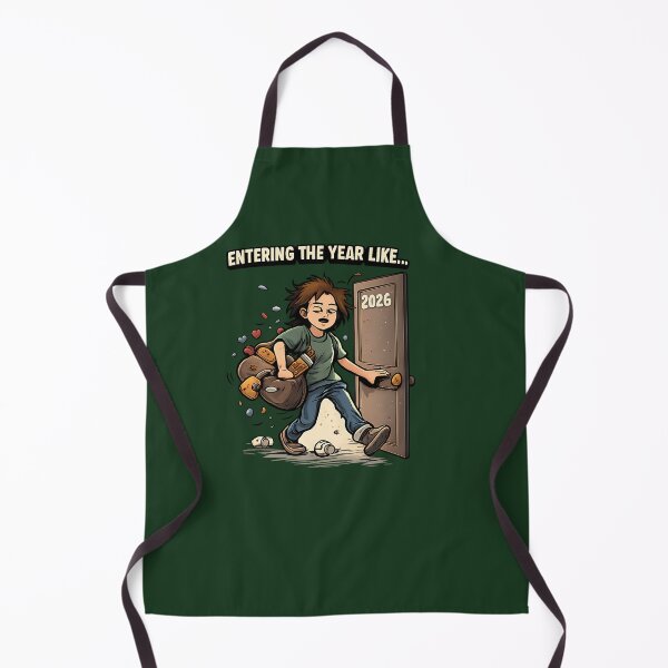 Item preview, Entering The Year Like Funny Relatable New Year Cartoon Design 750 designed and sold by MCCreative22.