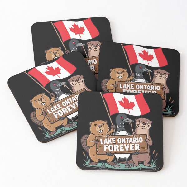 Item preview, Lake Ontario Forever Animals Flag Funny Canadian Design designed and sold by LouisaOReilly.
