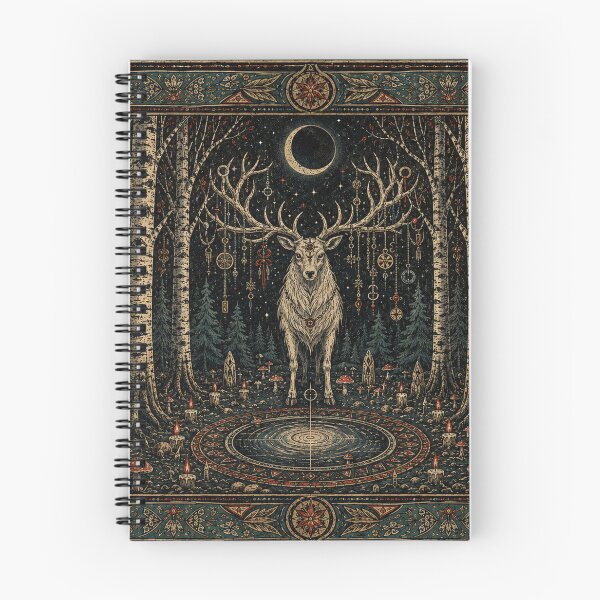 Item preview, Mystical White Stag in Celestial Birch Forest designed and sold by Odinsshop.