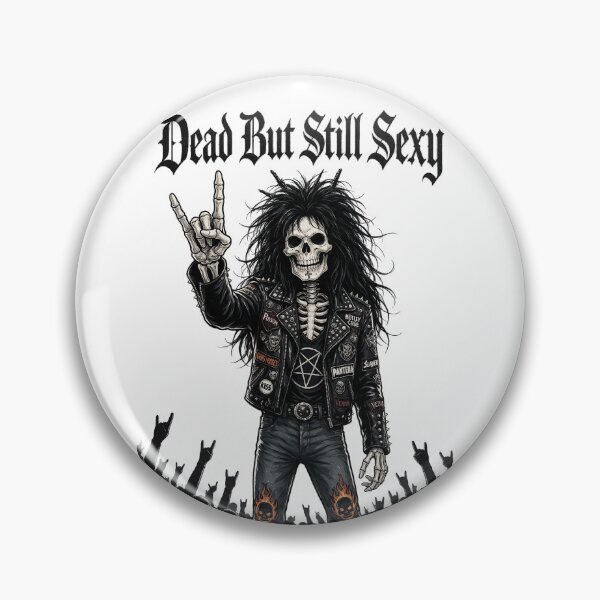 Item preview, Dead But Still Sexy Heavy Metal Skeleton Metalhead Rock designed and sold by digital.stickerperso.com.