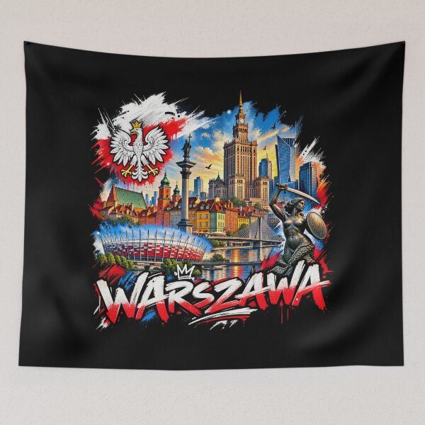 Item preview, Warsaw Poland Urban Street Art – Iconic City Skyline Graffiti designed and sold by URBIVO.