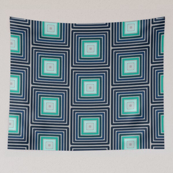 Item preview, Modern Nested Square Geometry - Cool Teal Navy and Cream Palette designed and sold by LittleHappiness by Kamollak .