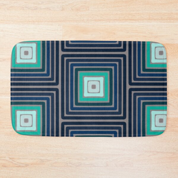 Item preview, Modern Nested Square Geometry - Cool Teal Navy and Cream Palette designed and sold by LittleHappiness by Kamollak .
