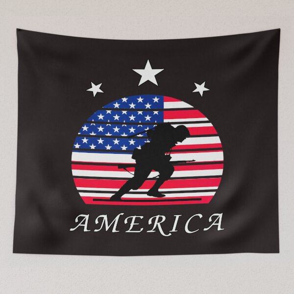 Item preview, Soldier Silhouette on American Flag designed and sold by Maselhosse.