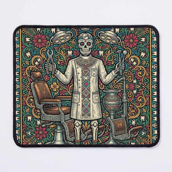 Item preview, Calavera Dentist - Dia de los Muertos Dental Art Print designed and sold by FreiherrPK.