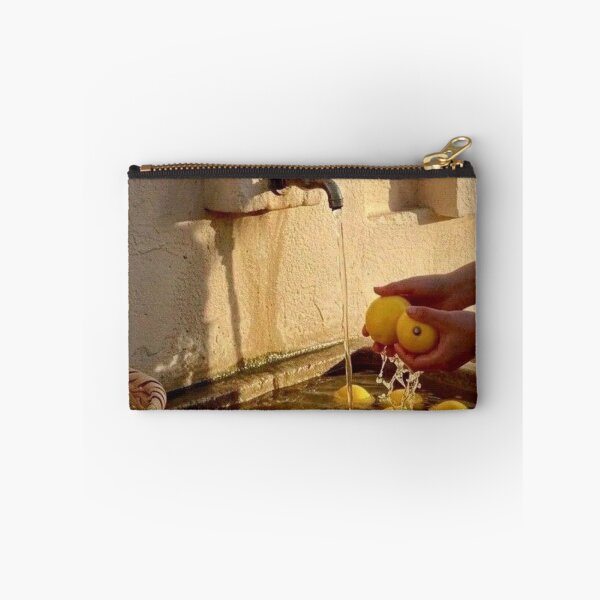Item preview, Fresh Lemons: Mediterranean Summer Fountain and Citrus Wash Poster designed and sold by ArchiveHue.