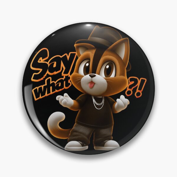 Item preview, Cute Street Cat Mascot Character Wearing Fedora And Chains Saying “Say What?!” Playful Hip Hop Cartoon designed and sold by KanDa-Shop.