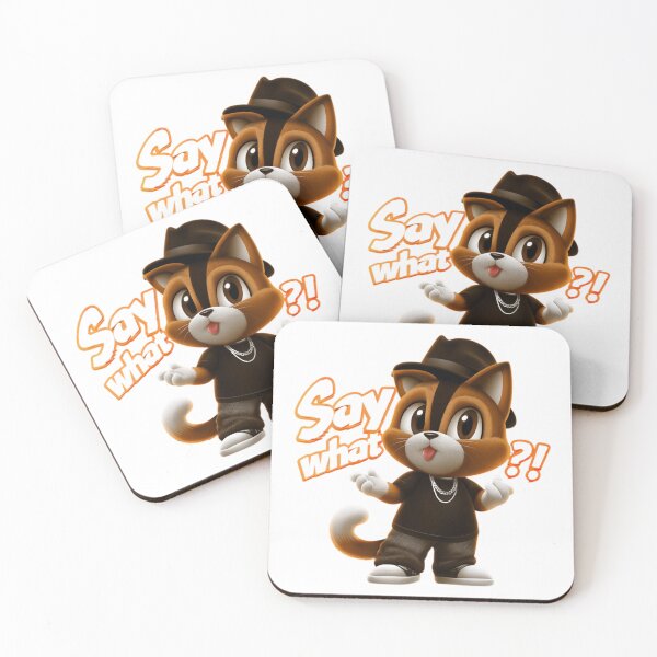 Item preview, Cute Street Cat Mascot Character Wearing Fedora And Chains Saying “Say What?!” Playful Hip Hop Cartoon designed and sold by KanDa-Shop.