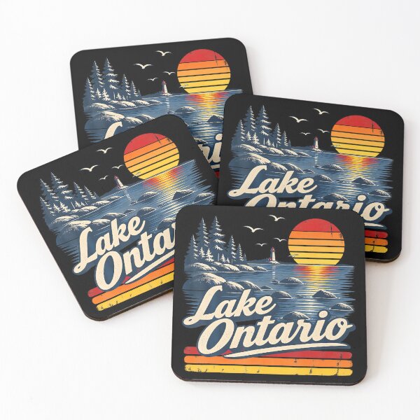 Item preview, Retro Sunset Great Lakes Lake Ontario Design designed and sold by LouisaOReilly.
