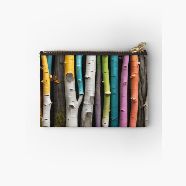 Item preview, Colorful Birch Tree Trunks – Rainbow Woodland Nature Pattern Art Print designed and sold by Kaleidoscope Print.