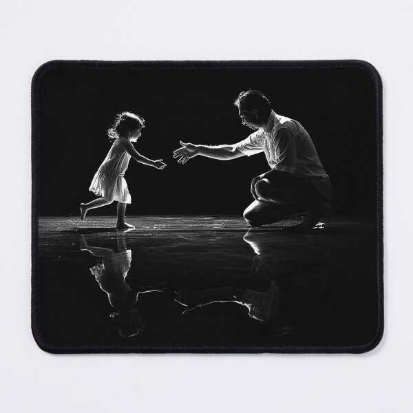 Item preview, Father and Daughter Reunion Black and White Emotional Family Art Design designed and sold by inkoutninja.