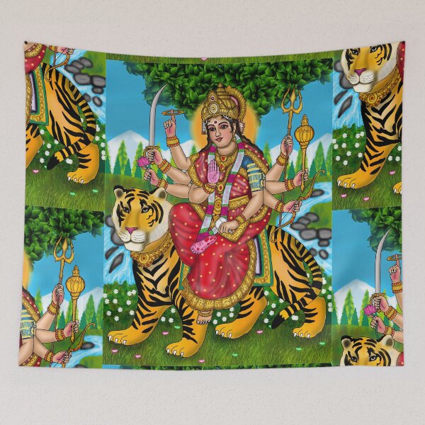 Item preview, Goddess Durga Digital Drawing | Divine Hindu Goddess Artwork Illustration designed and sold by Harshit_Digital_Arts.