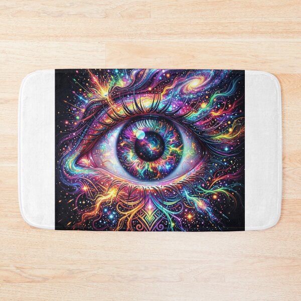 Item preview, Cosmic Eye Psychedelic Rainbow Galaxy Art designed and sold by Bathu Designs.