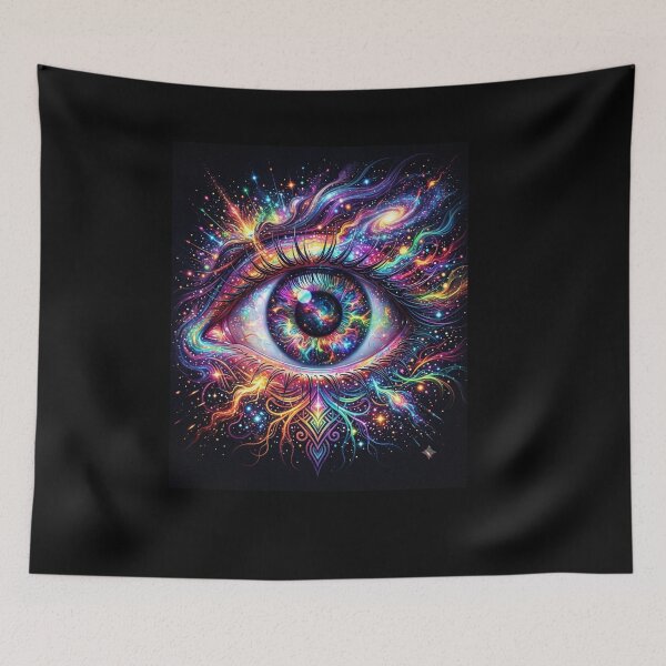 Item preview, Cosmic Eye Psychedelic Rainbow Galaxy Art designed and sold by Bathu Designs.