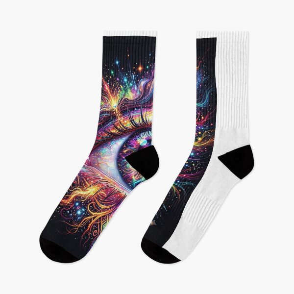 Item preview, Cosmic Eye Psychedelic Rainbow Galaxy Art designed and sold by Bathu Designs.