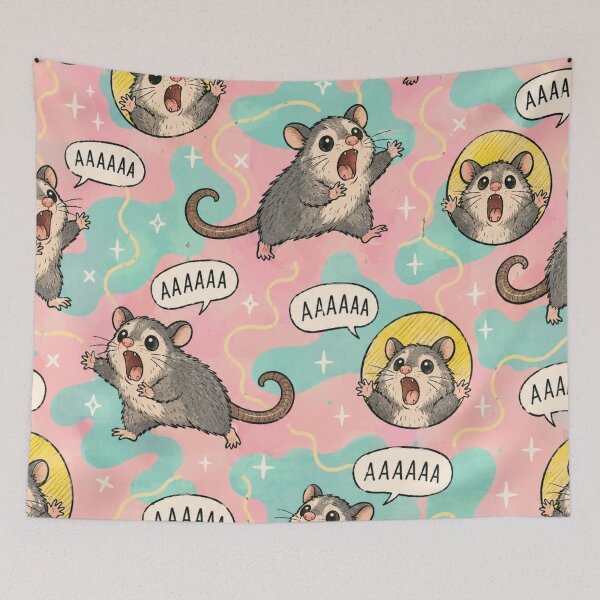 Item preview, Screaming Possum Funny Anxious Possum Pink Pattern designed and sold by Yellowriversss.