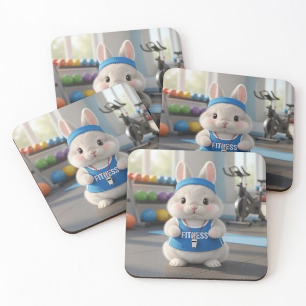 Item preview, Cute Fitness Bunny Coach – Cute Gym Rabbit Workout designed and sold by lovelistivkaa.