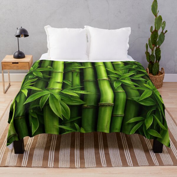 Item preview, Green Bamboo Stalks and Leaves – Tropical Zen Botanical Nature Pattern designed and sold by Kaleidoscope Print.