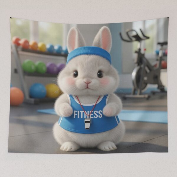 Item preview, Cute Fitness Bunny Coach – Cute Gym Rabbit Workout designed and sold by lovelistivkaa.
