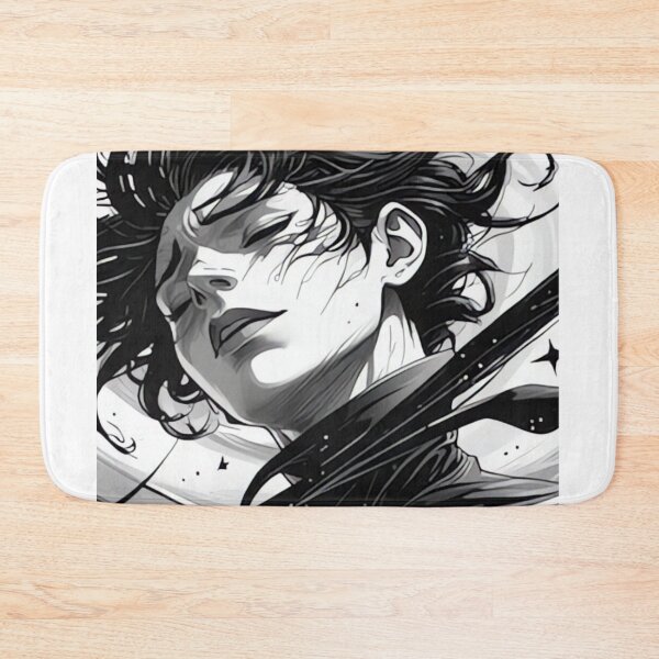 Item preview, Space Girl with Flowing Hair - Cosmic Black and White Illustration designed and sold by DarkinkArtPrint.