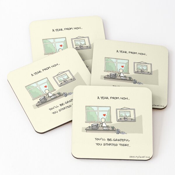 Item preview, A year from now you'll be grateful you started today designed and sold by Sketchplanations.