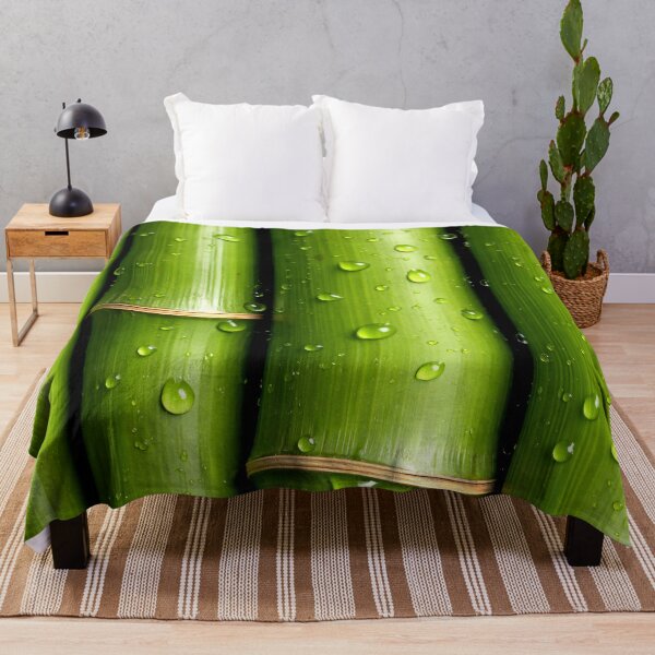 Item preview, Fresh Green Bamboo with Water Drops – Zen Tropical Botanical Macro Art Print designed and sold by Kaleidoscope Print.