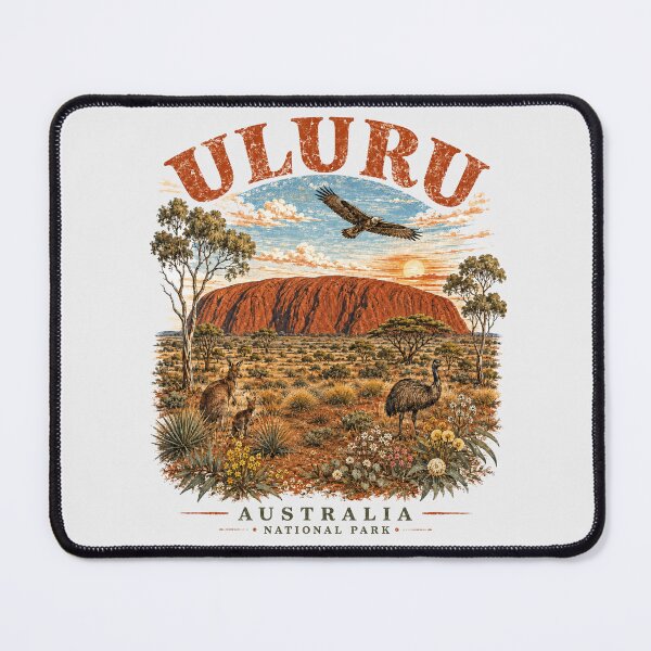 Item preview, Uluru Australia National Park Vintage Outback Travel Poster Art designed and sold by Yellowriversss.