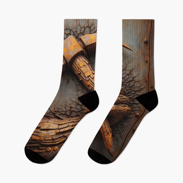 Item preview, Rusty Hand Holding Pickaxe – Industrial Mining Metal Relief Art Print designed and sold by Kaleidoscope Print.