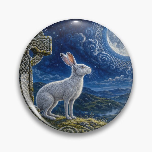 Item preview, Moonlit Celtic Hare and Cross designed and sold by thewandswant.