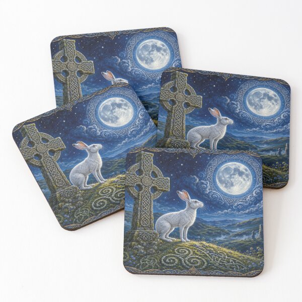 Item preview, Moonlit Celtic Hare and Cross designed and sold by thewandswant.