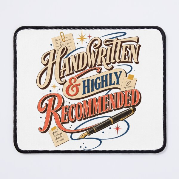 Item preview, Handwritten & Highly Recommended – Retro Fountain Pen & Letter Writing Art designed and sold by Golden Era Studio.