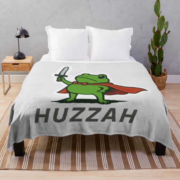 Item preview, Huzzah Frog with Sword Tee, Embroidered Medieval Frog Shirt, Comfort Colors 1717, Funny DnD T-Shirt, Renaissance Faire Frog Gift designed and sold by Williams Anderson.