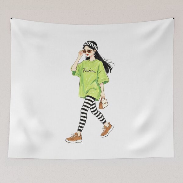 Item preview, Chic Street Style Fashion Girl Illustration  designed and sold by Bondingbonding.