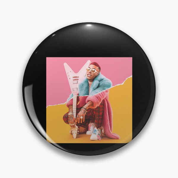 Item preview, Pink Yellow Tear Pop Star Fur Coat Electric Guitar Portrait designed and sold by Pakulito.
