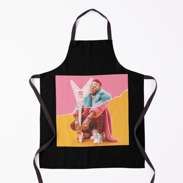 Item preview, Pink Yellow Tear Pop Star Fur Coat Electric Guitar Portrait designed and sold by Pakulito.