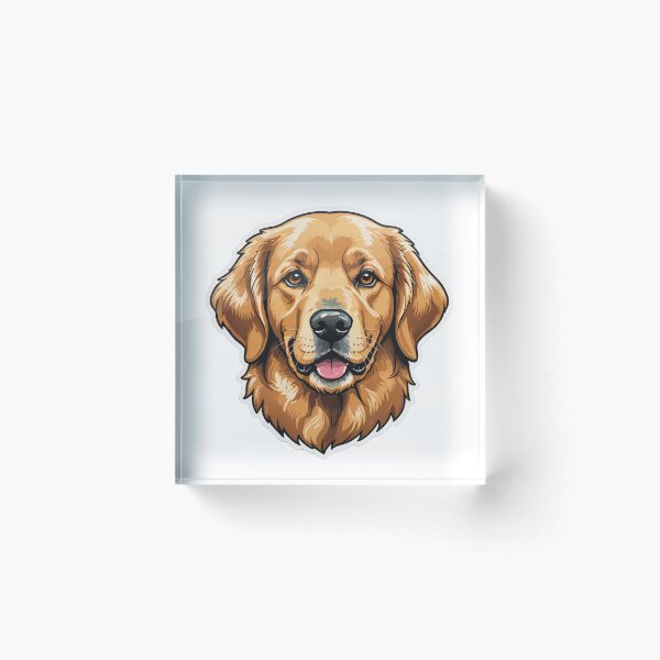Item preview, Golden Retriever Face Portrait Chrome Metallic 3D – Golden retriever mom gift designed and sold by michallechowicz.