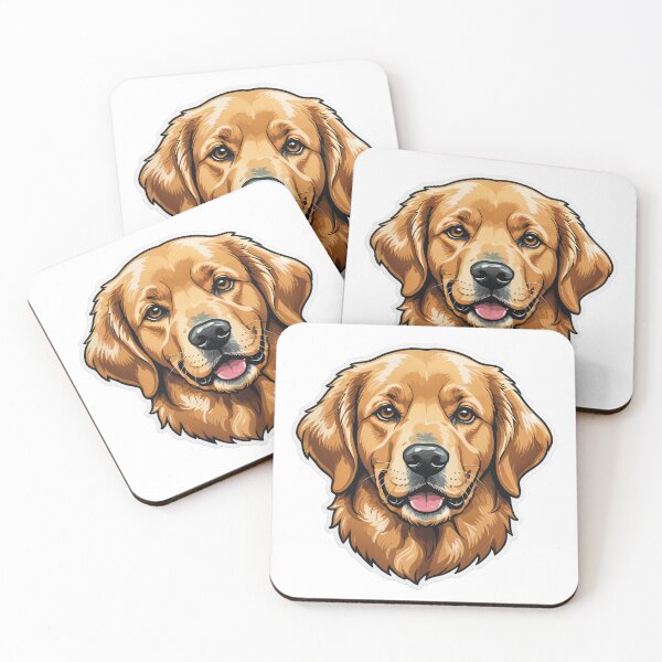 Item preview, Golden Retriever Face Portrait Chrome Metallic 3D – Golden retriever mom gift designed and sold by michallechowicz.