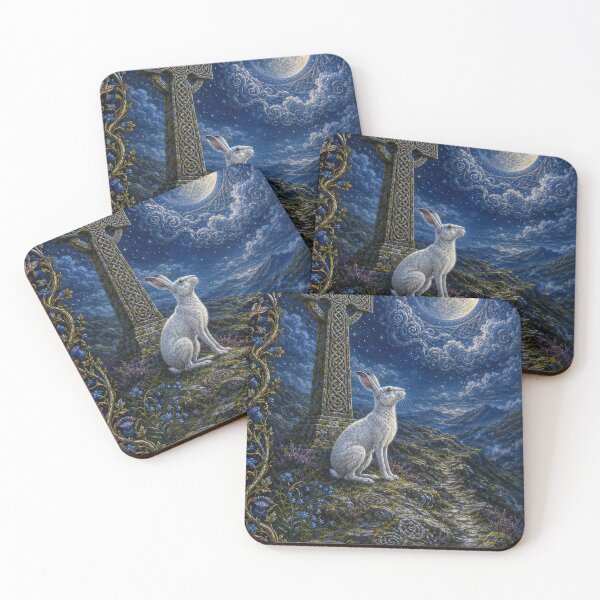 Item preview, Moonlit Celtic Hare and Ancient Cross designed and sold by thewandswant.