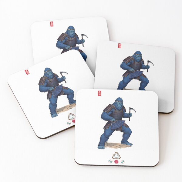 Item preview, Guardian Blue Bigfoot with Tessen and Kama designed and sold by Whimsy Trail Co.